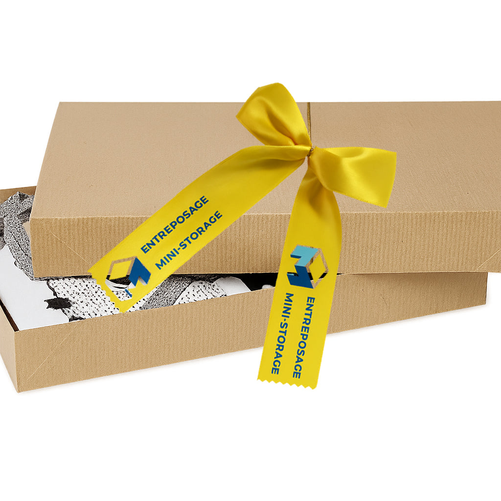 Sublimated and Hot Stamp Satin Gift Bows With Gold Elastic