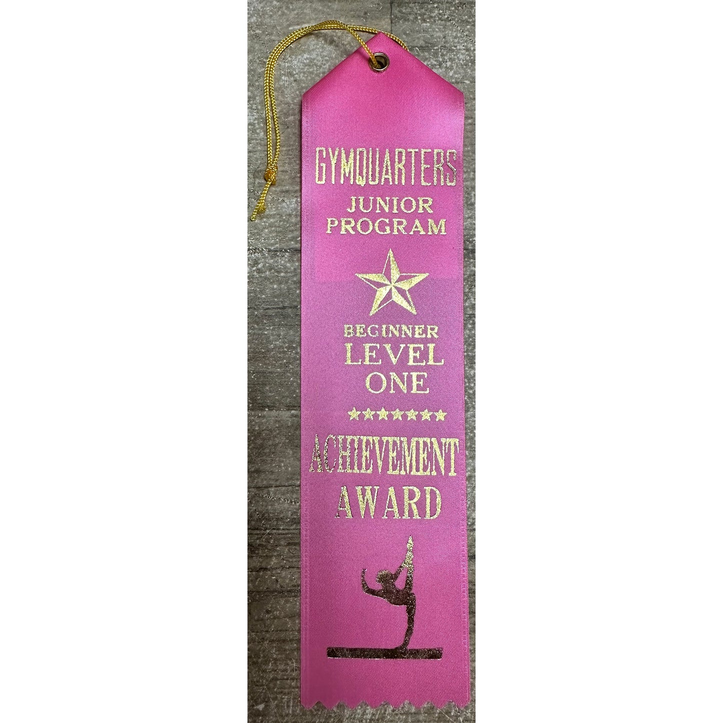 2"x 8" CUSTOM AWARD RIBBON WITH EYELET, STRING AND EVENT CARD