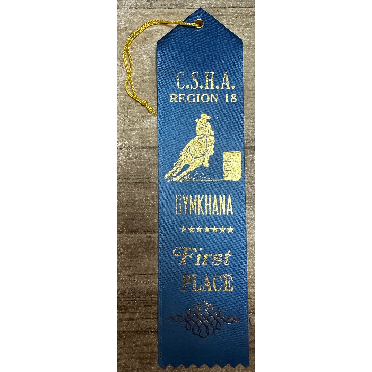 2"x 8" CUSTOM AWARD RIBBON WITH EYELET, STRING AND EVENT CARD