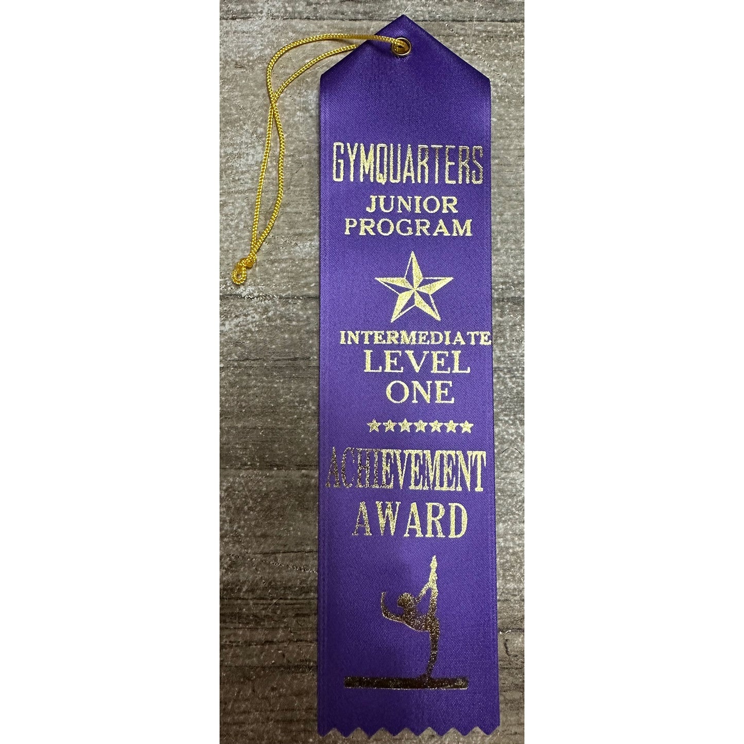 2"x 8" CUSTOM AWARD RIBBON WITH EYELET, STRING AND EVENT CARD
