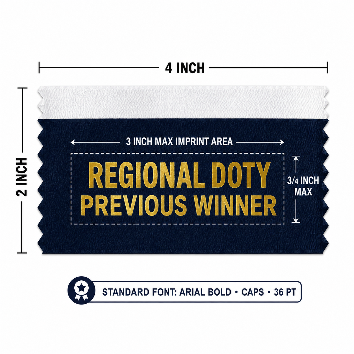 TEST   Custom Hot Stamp Name Badge Ribbons – FREE Standard Setup & Competitive Pricing