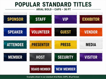 TEST   Custom Hot Stamp Name Badge Ribbons – FREE Standard Setup & Competitive Pricing