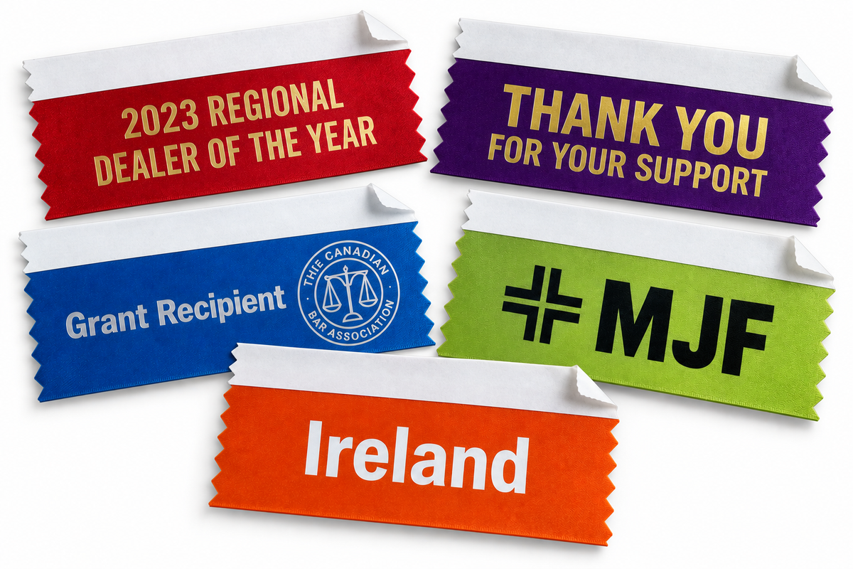 Custom One-Color Hot Stamp Name Badge Ribbons