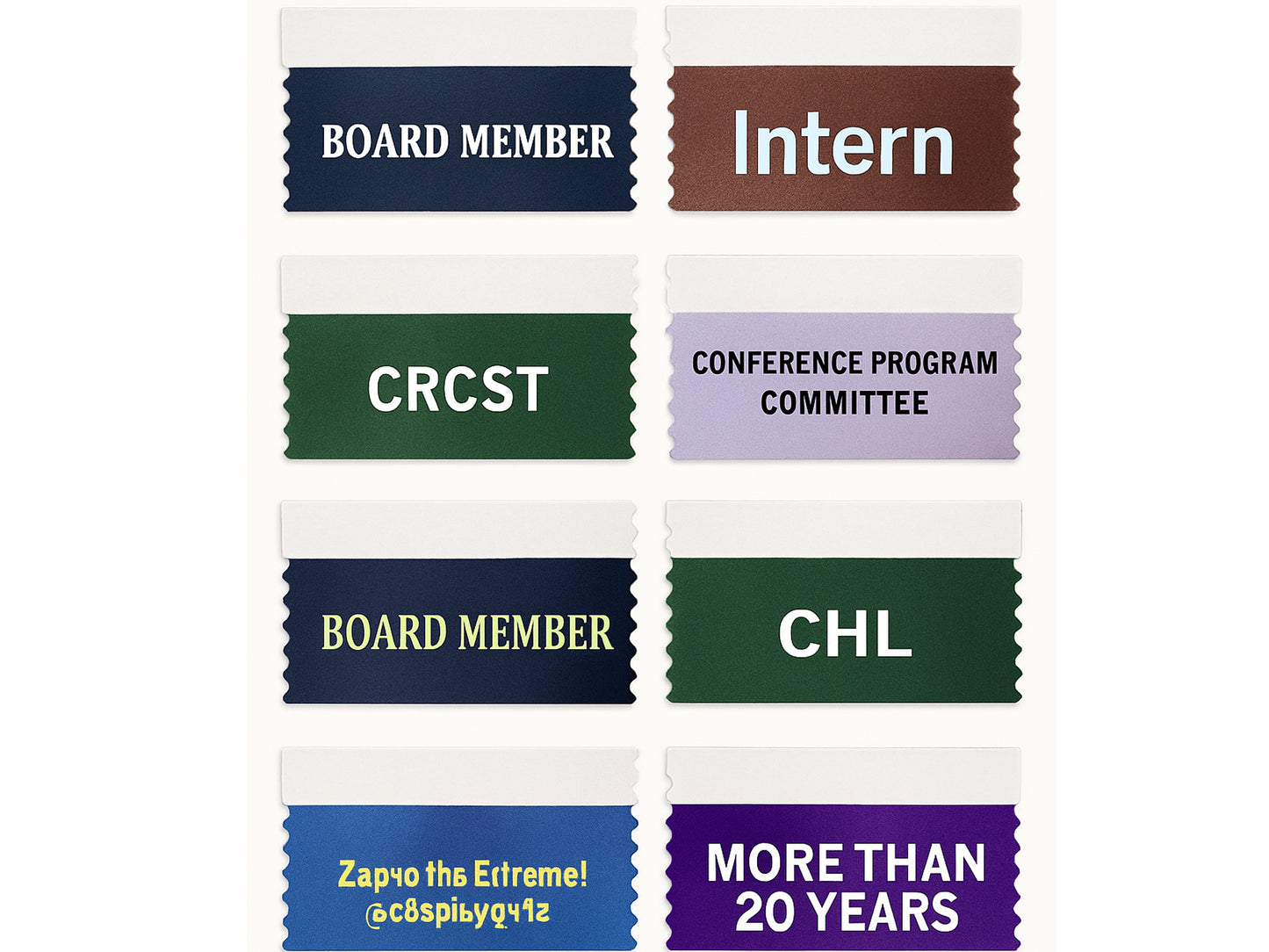 Custom Name Badge Ribbon - One Color 1-5/8" Width