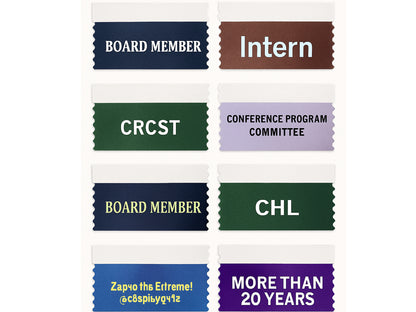Custom Name Badge Ribbon - One Color 1-5/8" Width