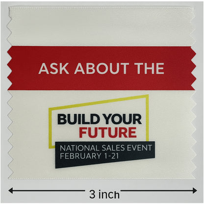 Custom Name Badge Ribbon - FULL COLOR 3" Width x 3" Height