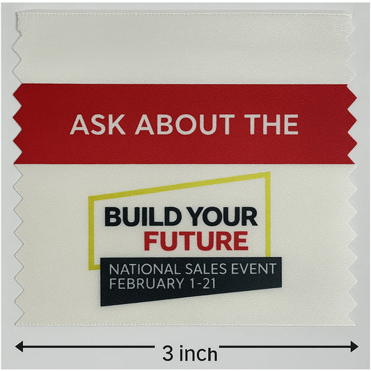 Custom Name Badge Ribbon - FULL COLOR 3" Width x 3" Height